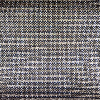 Woven textile sample, navy blue and beige, irregular tweed-like pattern with sheen, suitable for upholstery applications, labeled co1009 col.
