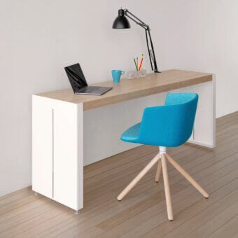 Distinguished Lapalma Cut armchair with molded Baydur structure, vibrant blue textile upholstery and charming wood legs