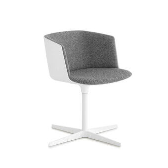 Sophisticated Lapalma Cut armchair upholstered in dark charcoal textured textile with a sleek matte white frame