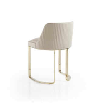 Distinguished DV Home Collection Coco chair with beech plywood shell, light beige textile and polished gold steel base
