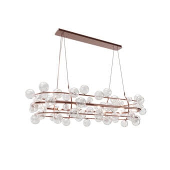 Superior DV Home Collection Majestic suspension lamp with a rose-gold metal frame and handcrafted glass spheres