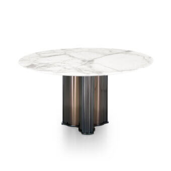 Superior DV Home Collection Manhattan coffee table with white marble and polished steel base
