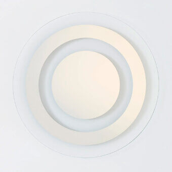 Exceptional Glas Italia Andromeda mirror crafted from glass with a matte off-white to pale blue-grey gradient and clear exterior