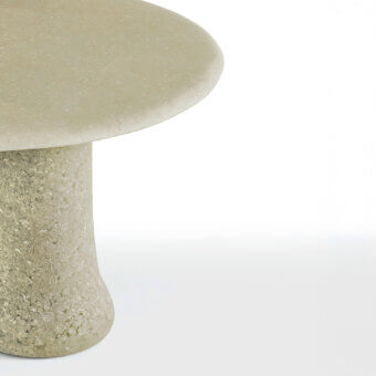 Exceptional Glas Italia Babar coffee table built in muted beige from recycled glass grit and hand-selected glass shards with a matte finish