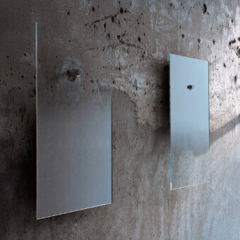Superior Glas Italia Fiction mirror crafted in extralight glass with degrading shaded silvering and chromium-plated metal mounting