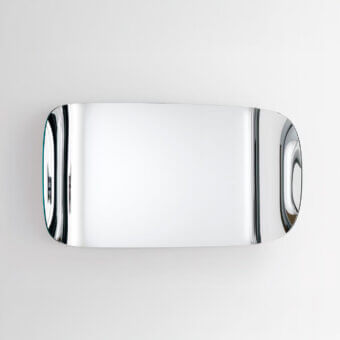 Distinguished Glas Italia Marlene mirror crafted from bent extralight glass with a high gloss silvered finish