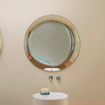 Exceptional Glas Italia Menteur mirror crafted from bronze glass with a silvered finish and captivating layered effect