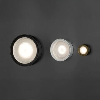 Exclusive Oluce Berlin-Out lamp with black metal and subtly textured glass diffuser in matte finish