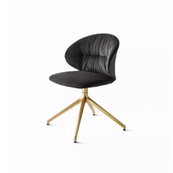 Distinguished Bontempi Drop chair with sleek black velvet upholstery and golden metal base crafted in Italy