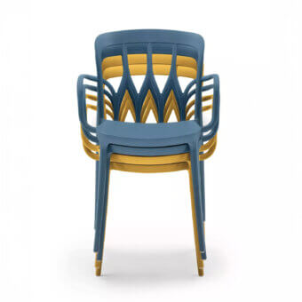 Exceptional Bontempi Galaxy chair with chromatic contrast built in smooth synthetic material and balanced form