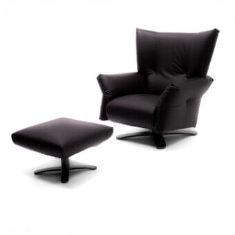 Exceptional Egoitaliano Diplomatico lounge chair upholstered in dark brown leather with a smooth, glossy finish and satin metal base