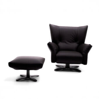 Elegant Egoitaliano Diplomatico lounge chair upholstered in smooth dark brown leather with a dark metal base