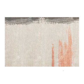 Elegant Egoitaliano Platinum rug with light beige and gray-beige hues accented by distressed coral streaks and a refined finish