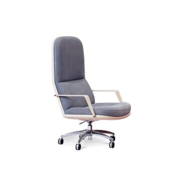 Distinguished Mascheroni Ingenium office armchair with luxurious leather upholstery and polished metal accents in a matte finish
