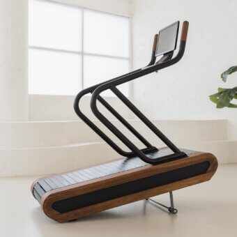 Distinguished NOHRD Citius treadmill crafted from fine woods and black matte metal with a smooth satin finish