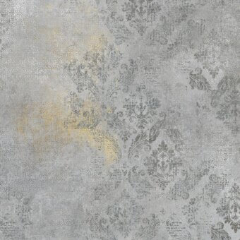 Distinguished Adriani e Rossi Challis wallpaper with muted gray floral motifs and delicate gold highlights crafted in Italy with a textured fiberglass base