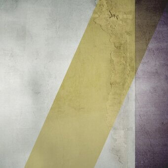 Distinguished Adriani e Rossi Diagonal Wallpaper with geometric bands in gray, yellow, and purple crafted with a fiberglass base and matte finish
