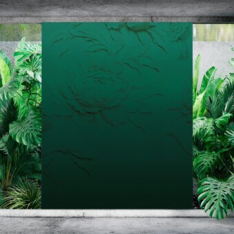Superior Adriani e Rossi Full Grain Herm wallpaper with embossed floral patterns in saturated green and fiberglass base finish