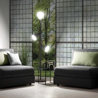 Exceptional Adriani e Rossi Views wallpaper crafted with glass-like panels and a cement base offering varying textures for a contemporary aesthetic