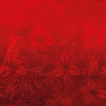 Exceptional Adriani e Rossi Passion Wallpaper crafted in Italy with crimson blossoms against a saturated red fiberglass base and matte finish