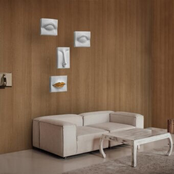 Superior Adriani e Rossi Walnut Wallpaper displays a repeating rectangular pattern in warm brown with textured finish