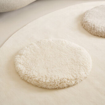 Exceptional Amini Ciclopi-Atollo rug crafted in pure organic wool with a hand-washed, clipped and carved finish