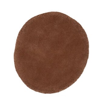 Superior Amini Ciclopi-Isola rug hand-knotted with pure organic wool in a warm terra hue and carved finish