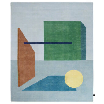 Captivating Amini Nostalghia rug with abstract geometric design crafted in organic cotton and natural dyes