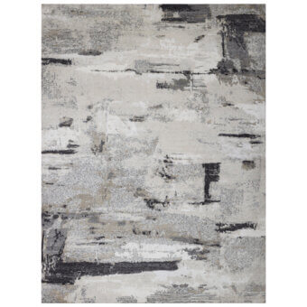 Exceptional Amini Pangea rug hand-knotted with wool and bamboo silk in a monochromatic gray palette with a carved finish