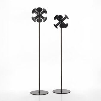 Exceptional Porada Nodo coat rack crafted in solid ash wood and metal with a dark matte finish