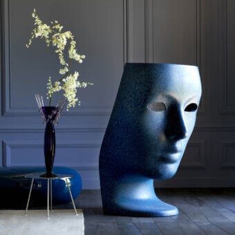 Distinguished Driade Nemo Lounge chair crafted in saturated blue polyethylene with a smooth textured finish
