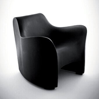 Distinguished Driade Tokyo-Pop lounge chair with organically sculpted form in deep black polyethylene and matte finish