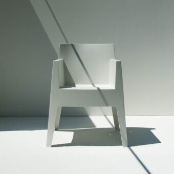 Superior Driade Toy armchair with geometric form molded from durable polypropylene and matte finish