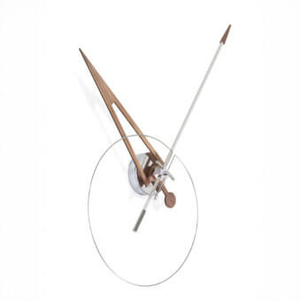 Superior Nomon Cris wall clock crafted in wood with a smooth finish and satin metal mechanism