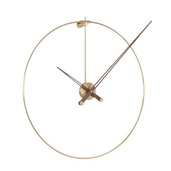 Superior Nomon New Anda wall clock with purity of form and suspended satin gold-toned metal design