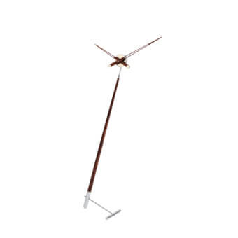 Superior Nomon Pisa Floor Clock with a subtle diagonal lean and satin medium-brown solid wood construction