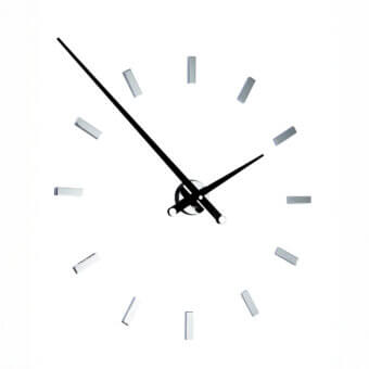 Avant-garde Nomon Tacón wall clock crafted with dark-toned steel and subtle silver hour markers in a matte finish