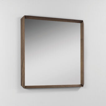 Distinguished Porada Fortyfive mirror crafted in solid canaletta walnut with a smooth satin finish