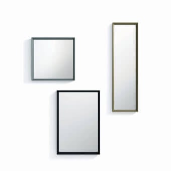 Superior Dallagnese Slash Mirror with a rectangular form crafted in gold or brass tone wood and satin finish