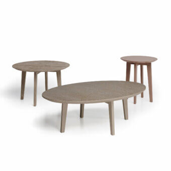 Captivating Dallagnese Zoe coffee table with a gently sloping oval wood tabletop and matte finish