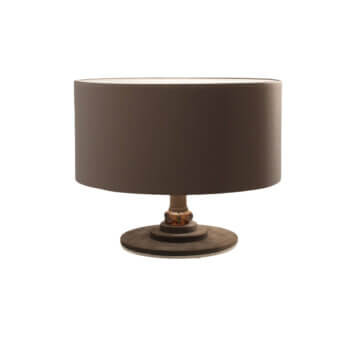 Refined Euroluce Dahlia lamp crafted in warm brown nabuk with tobacco plates and topaz crystals