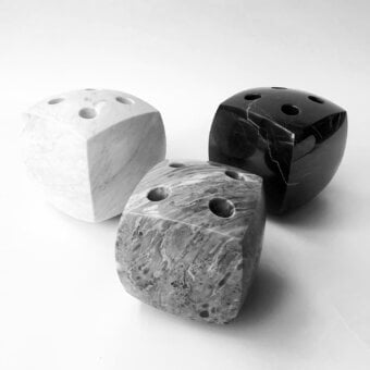 Luxury Impatia Tocco pool cue rack crafted in Italy with polished marble displaying striking black and white veining