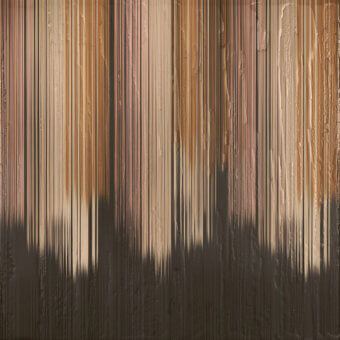 Distinguished LondonArt Bronze Rain Wallpaper crafted in resin with vertical brushstrokes exhibiting a unique low-relief finish