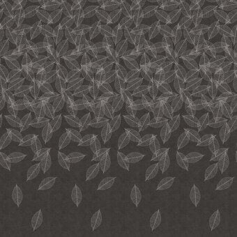 Architectural LondonArt Gift Tree wallpaper showcases stylized pale gray leaves with dark charcoal paper substrate and subtle matte texture