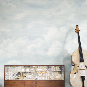 Exceptional LondonArt Nelle Nuvole wallpaper with a painterly depiction of a limitless sky and delicate gradients