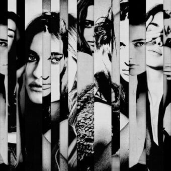 Exceptional LondonArt Paper Portraits wallpaper with a contemporary collage of fragmented portraiture rendered on paper