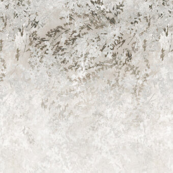 Distinguished LondonArt Glam wallpaper with delicate branches and leaves in muted beige and gray tones crafted with a soft matte finish