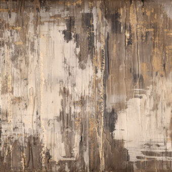 Distinguished LondonArt Songs of Light wallpaper with abstract expressionist design in beige, cream, gray, and brown resin with matte finish