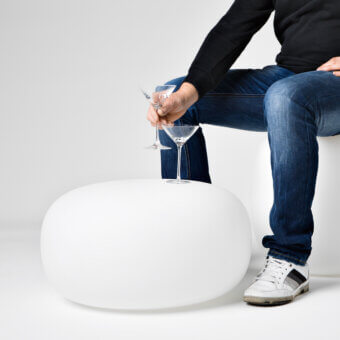 Superior MY YOUR Pandora coffee table crafted in Italy with a matte white synthetic material and subtly textured surface