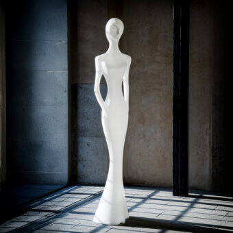 Superior MY YOUR Penelope floor lamp crafted in Italy with translucent synthetic material and oxidized finish